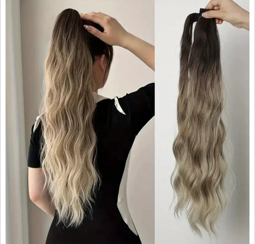 Claw Ponytail Extension 60.96 Cm Water Wave Big Wavy Curly Clip