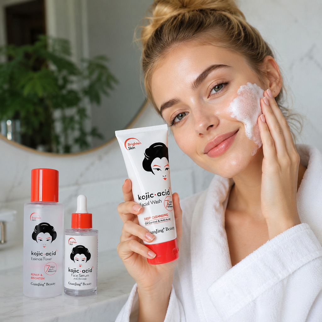 Kojic Acid 3-Step Brightening Set – Wash, Tone & Correct