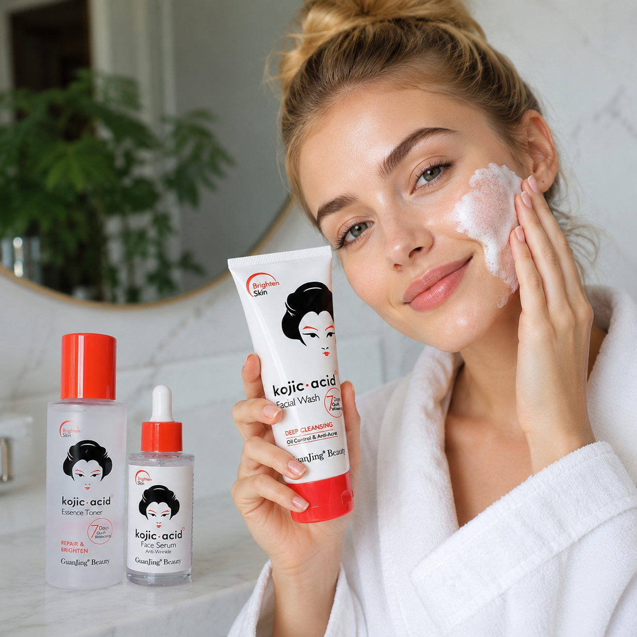 Kojic Acid 3-Step Brightening Set – Wash, Tone & Correct
