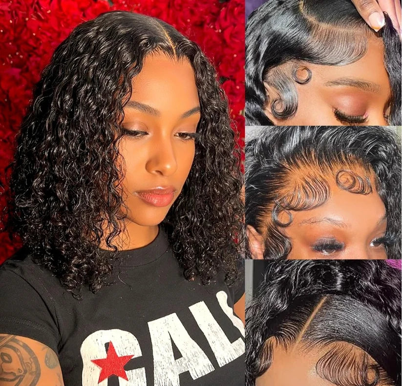 10" Glueless Curly Human Hair Wig – Natural Curls, Zero Fuss
