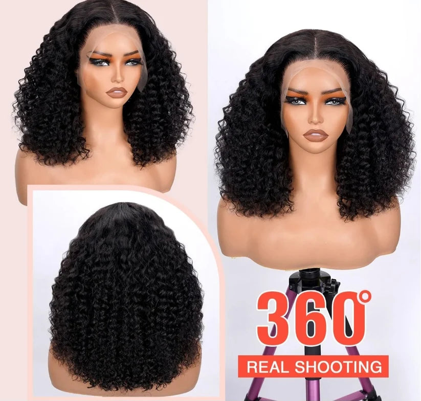 10" Glueless Curly Human Hair Wig – Natural Curls, Zero Fuss