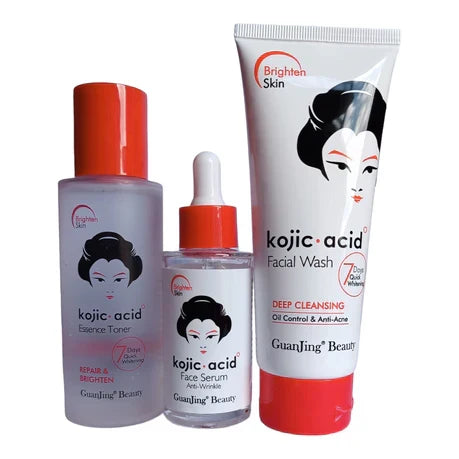 Kojic Acid 3-Step Brightening Set – Wash, Tone & Correct